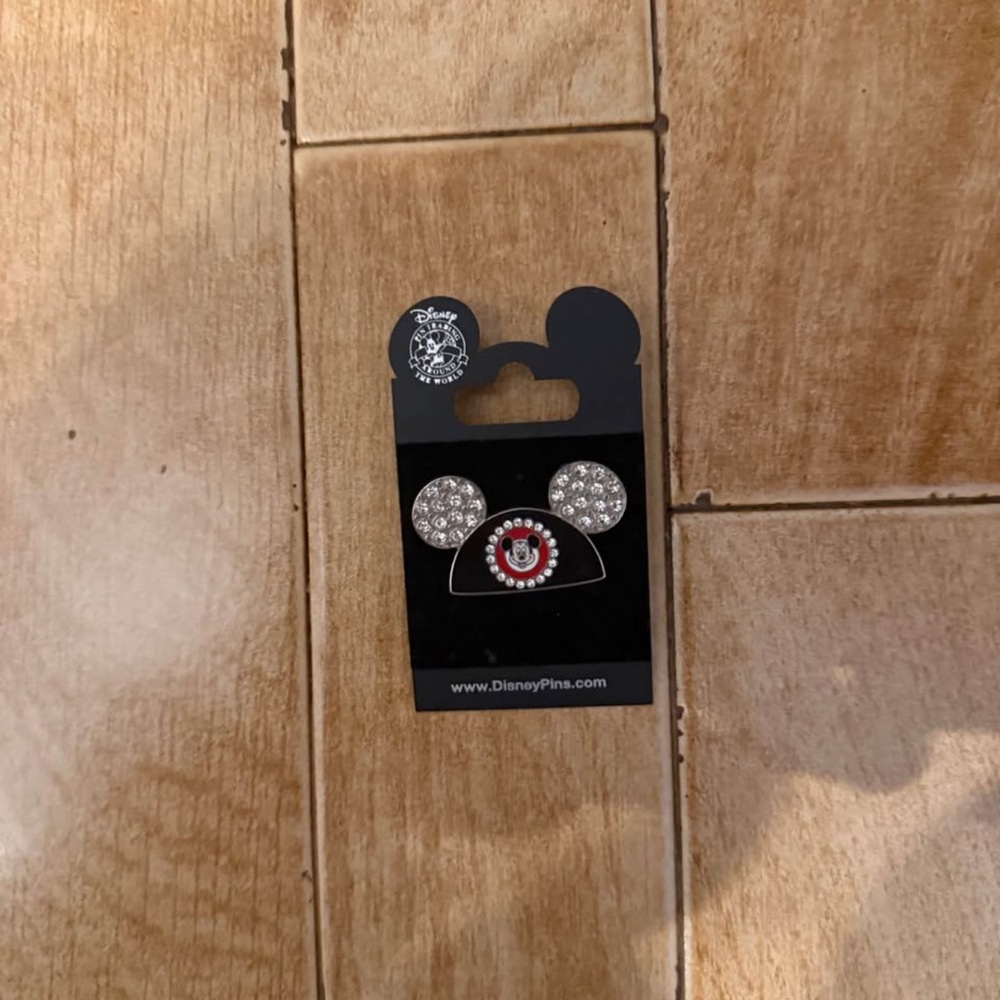 New Disney Silver and Red Mickey Mouse Pin